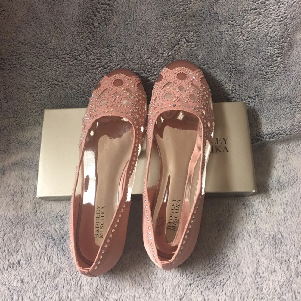 New Badgley Mischka Gigi Embellished Flat